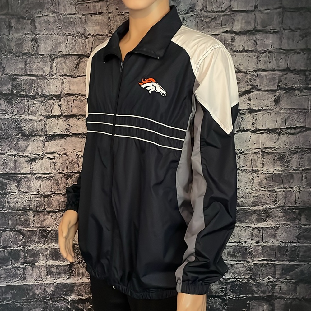 Men’s NFL Denver Broncos Sports Illustrated Zip-Up Windbreaker Size L - Picture 7 of 13